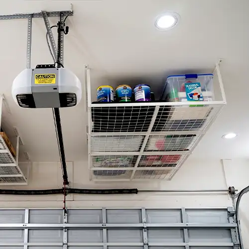 ceiling-mounted storage rack