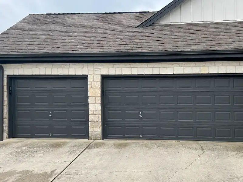 traditional raised-panel garage doors